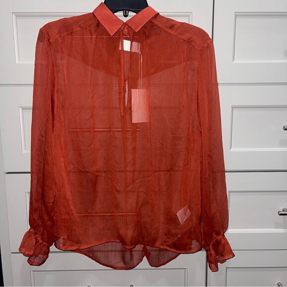 TJD The Jetset Diaries Ara Rust Burnt Orange Blouse Small - Picture 2 of 12